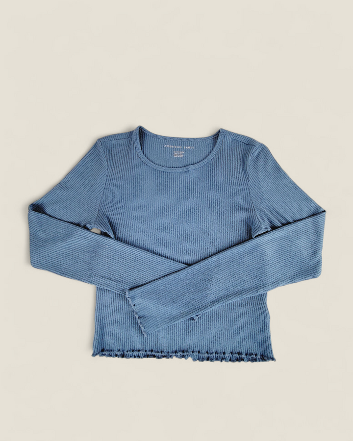 AMERICAN EAGLE BLUE LONG SLEEVE TOP LADIES XS PRE-LOVED