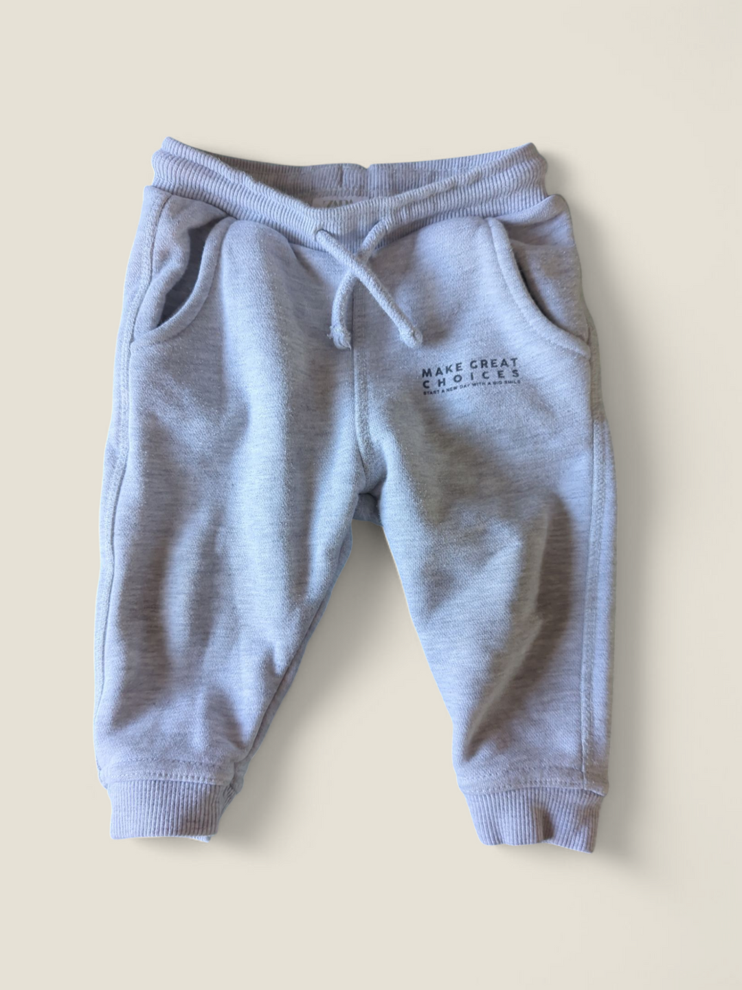 ZARA LIGHT GREY TRACK PANTS 9-12M PRE-LOVED