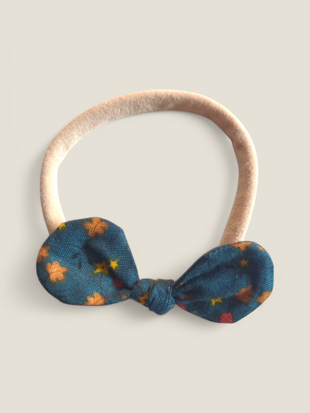 FALL LEAVES NAVY BOW NYLON PRE-LOVED