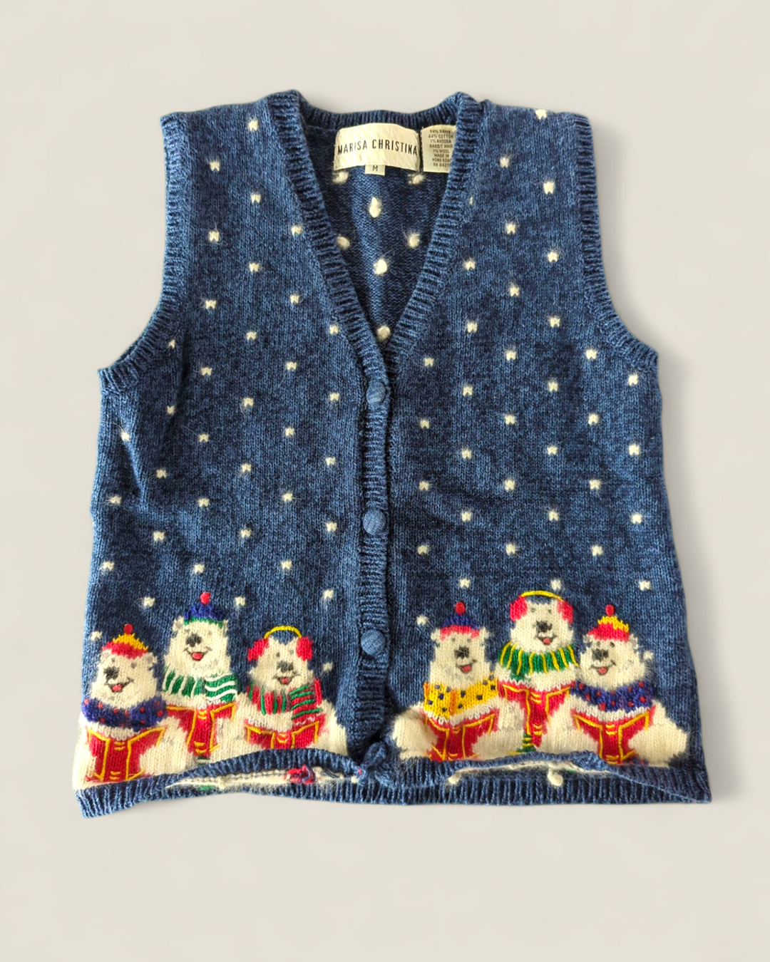 MARISSA CHRISTINA ANGORA HOLIDAY VEST VINTAGE LADIES MEDIUM (FITS LIKE SMALL) PRE-LOVED