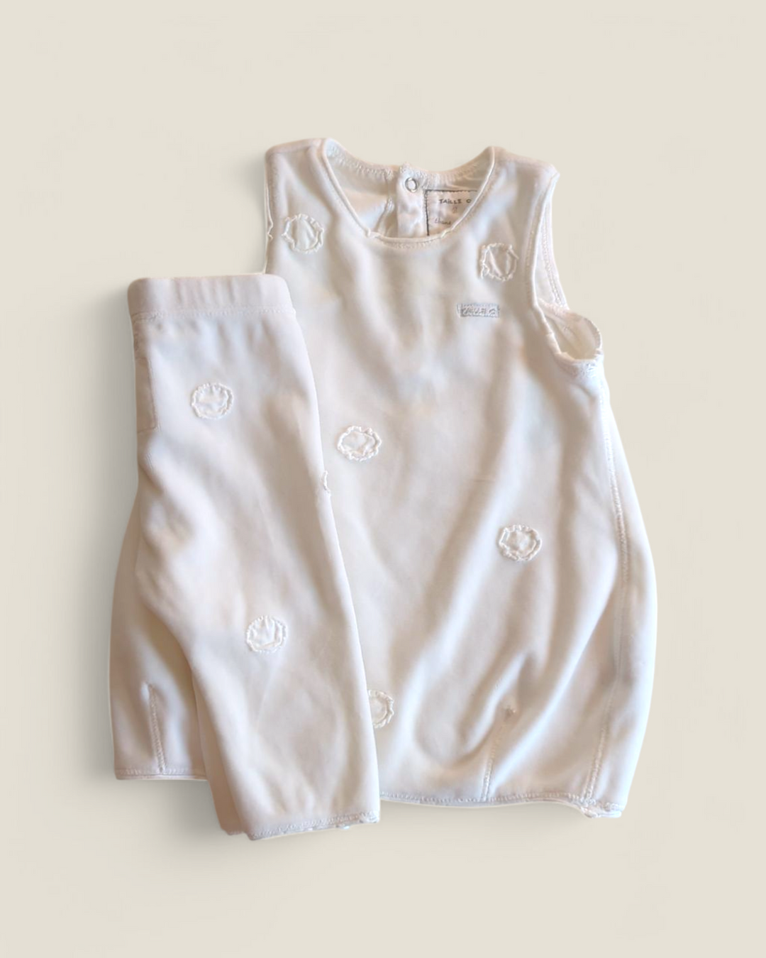 ELIANE ET LENA WHITE SOFT 2 PIECE OUTFIT 6M PRE-LOVED