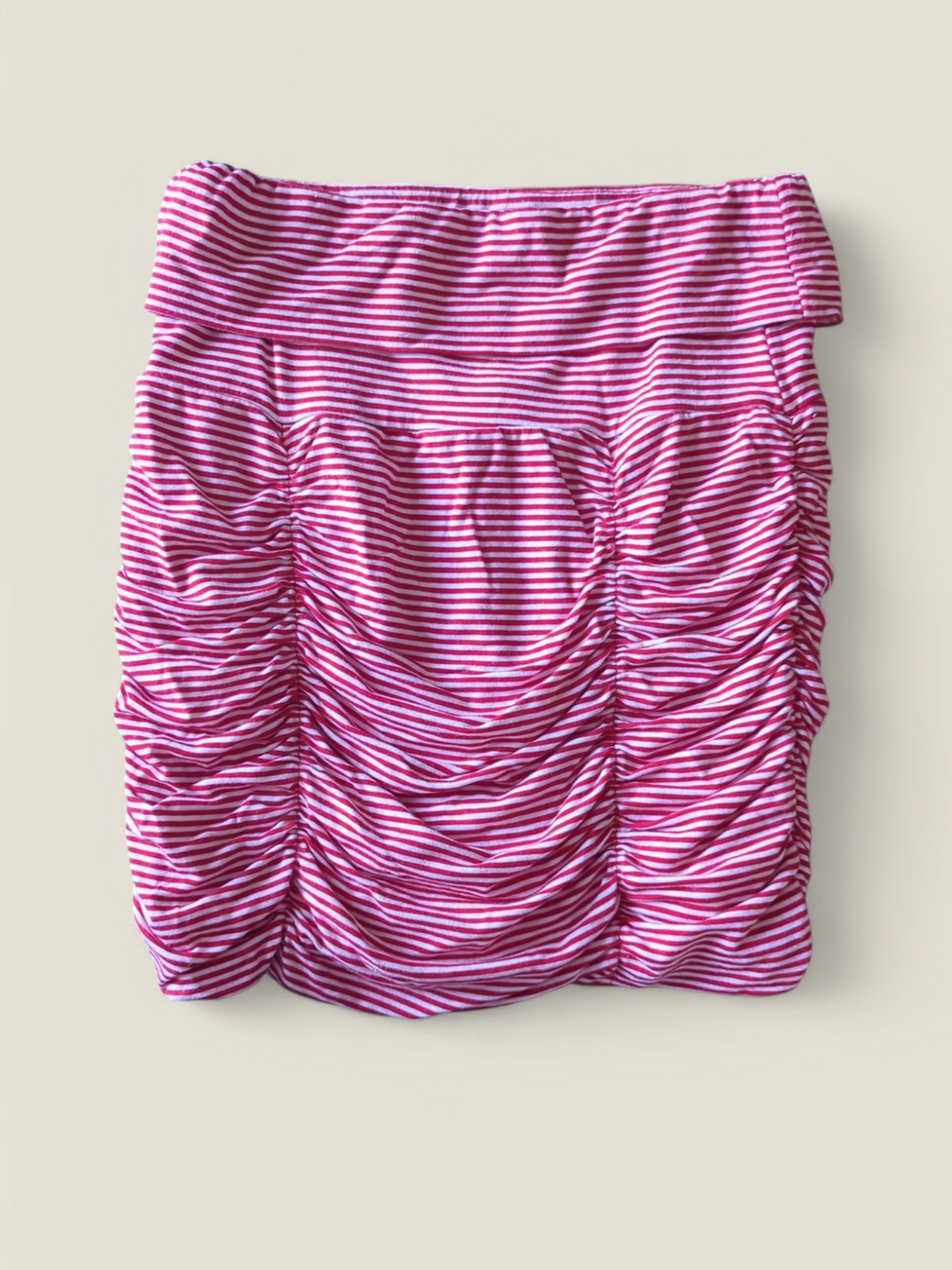 ZERO JEANS RED STRIPED RUCHED SKIRT 4Y PRE-LOVED