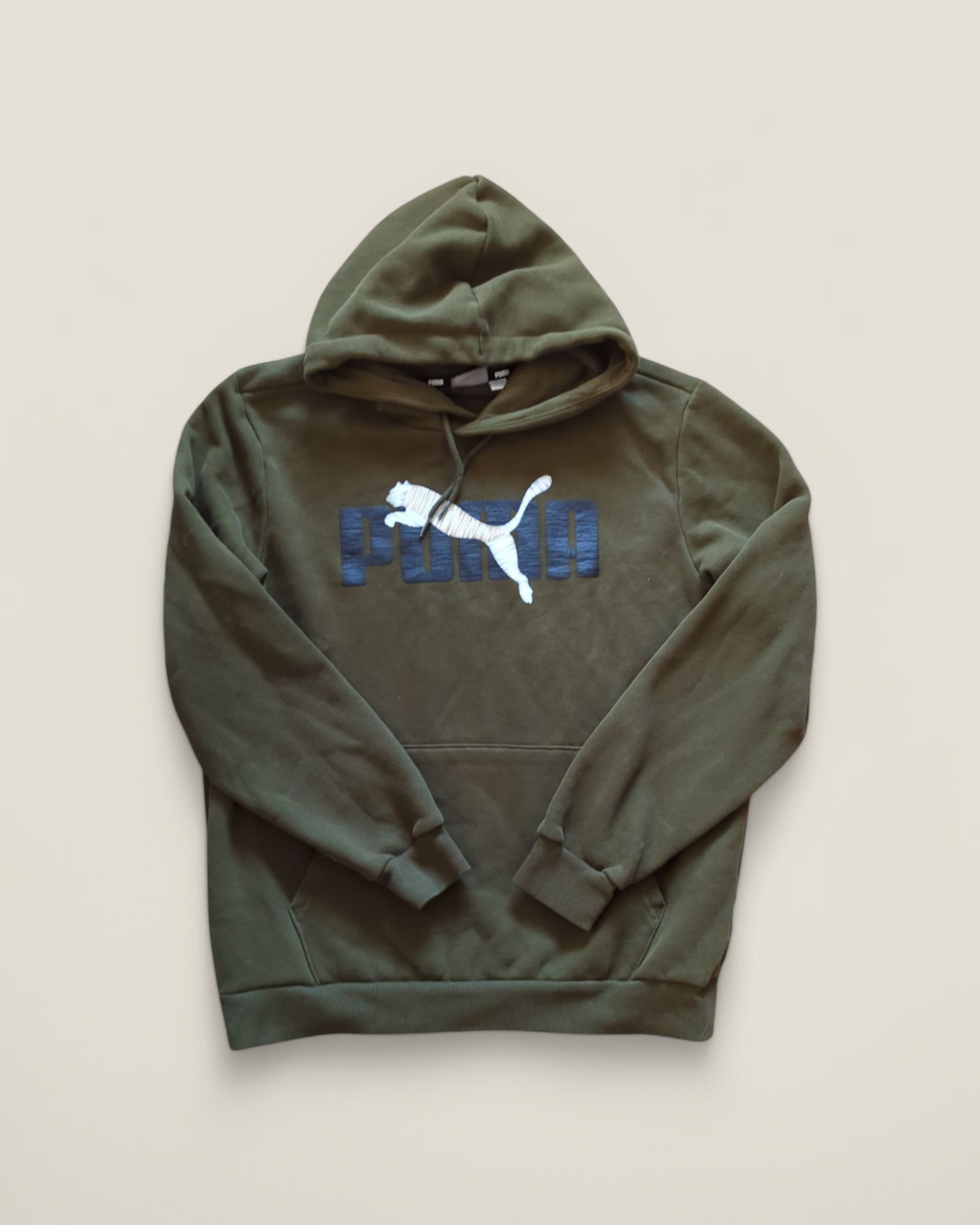 PUMA ARMY GREEN HOODIE ADULT MEDIUM PRE-LOVED