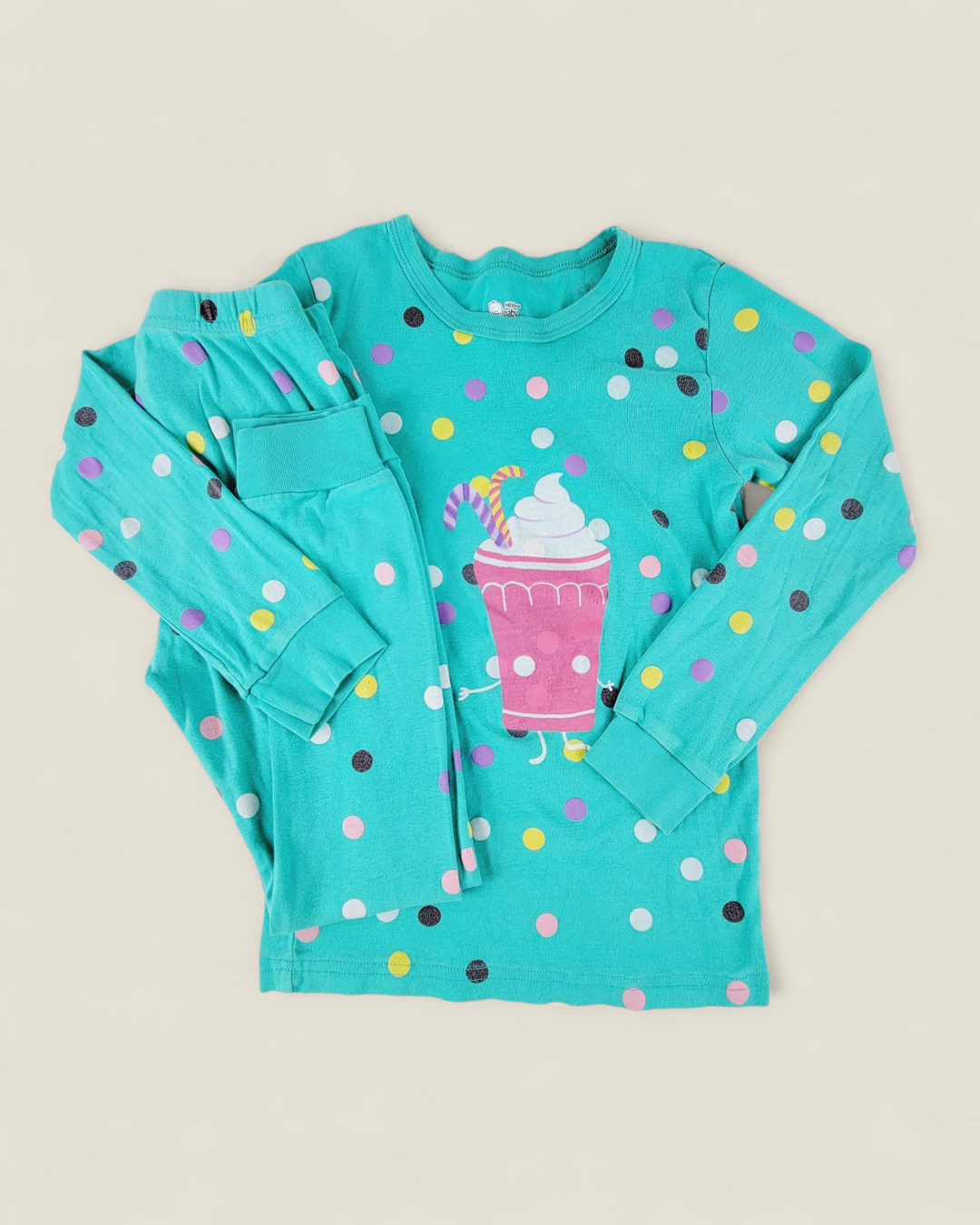 HKFABEAO BABY POLKA DOT PYJAMAS GIRLS 8Y PRE-LOVED