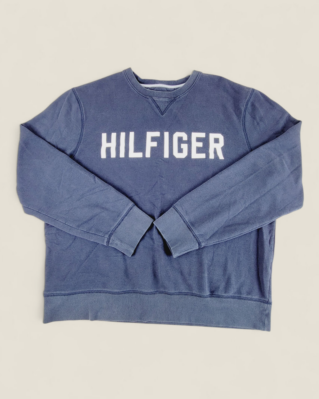 TOMMY HILFIGER NAVY CREWNECK SWEATER ADULT LARGE PRE-LOVED