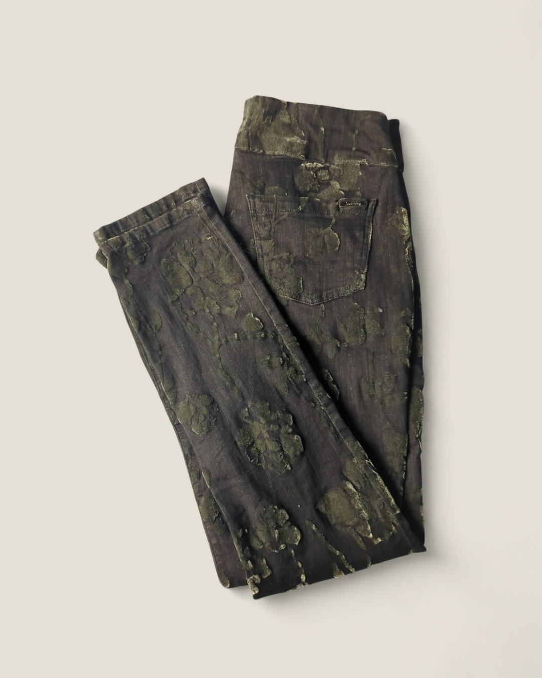 JOSEPH RIBKOFF JEANS BLACK FLORAL SIZE 10 PRE-LOVED