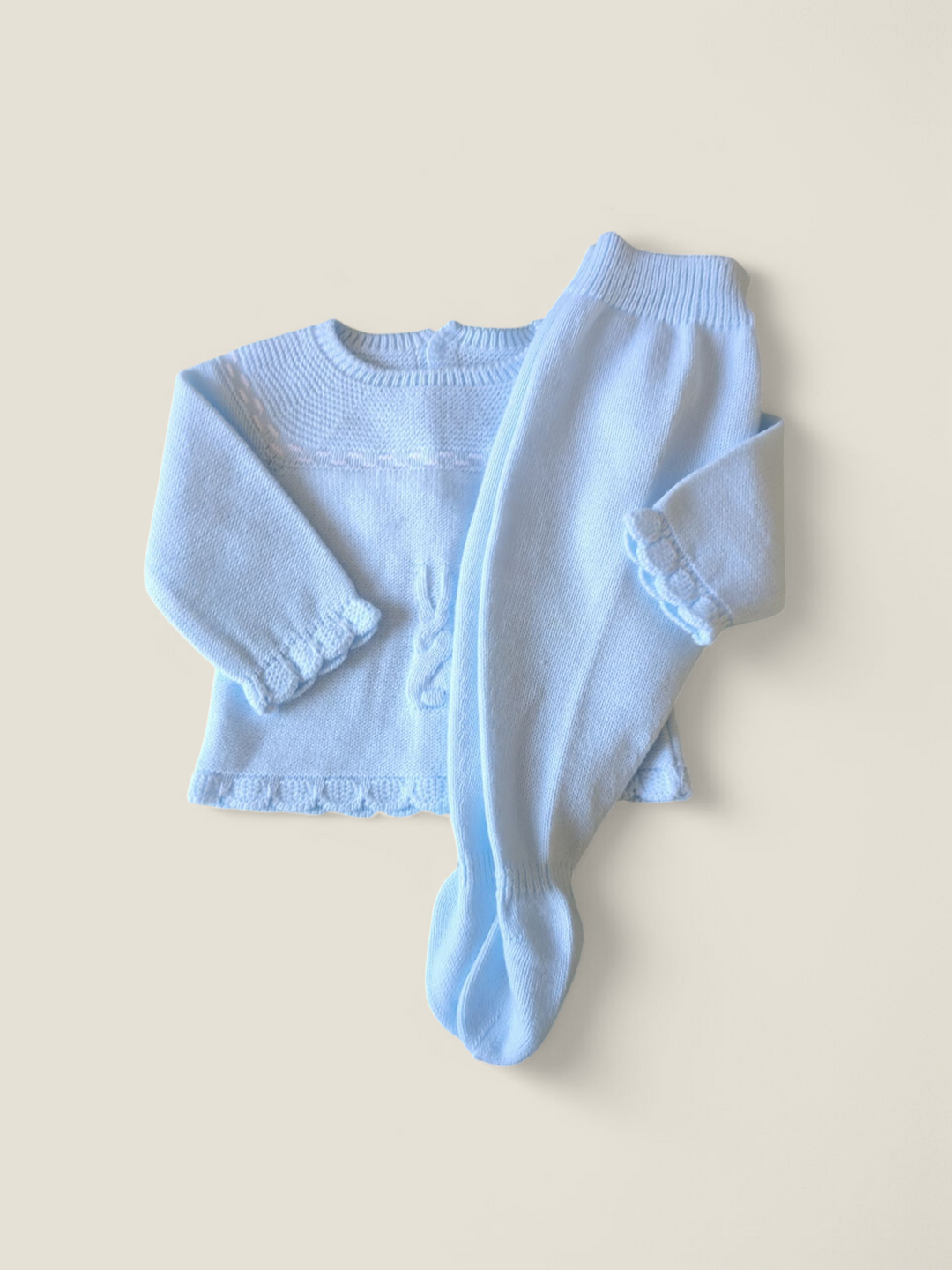 MAE BABY BLUE KNIT OUTFIT 1M PRE-LOVED