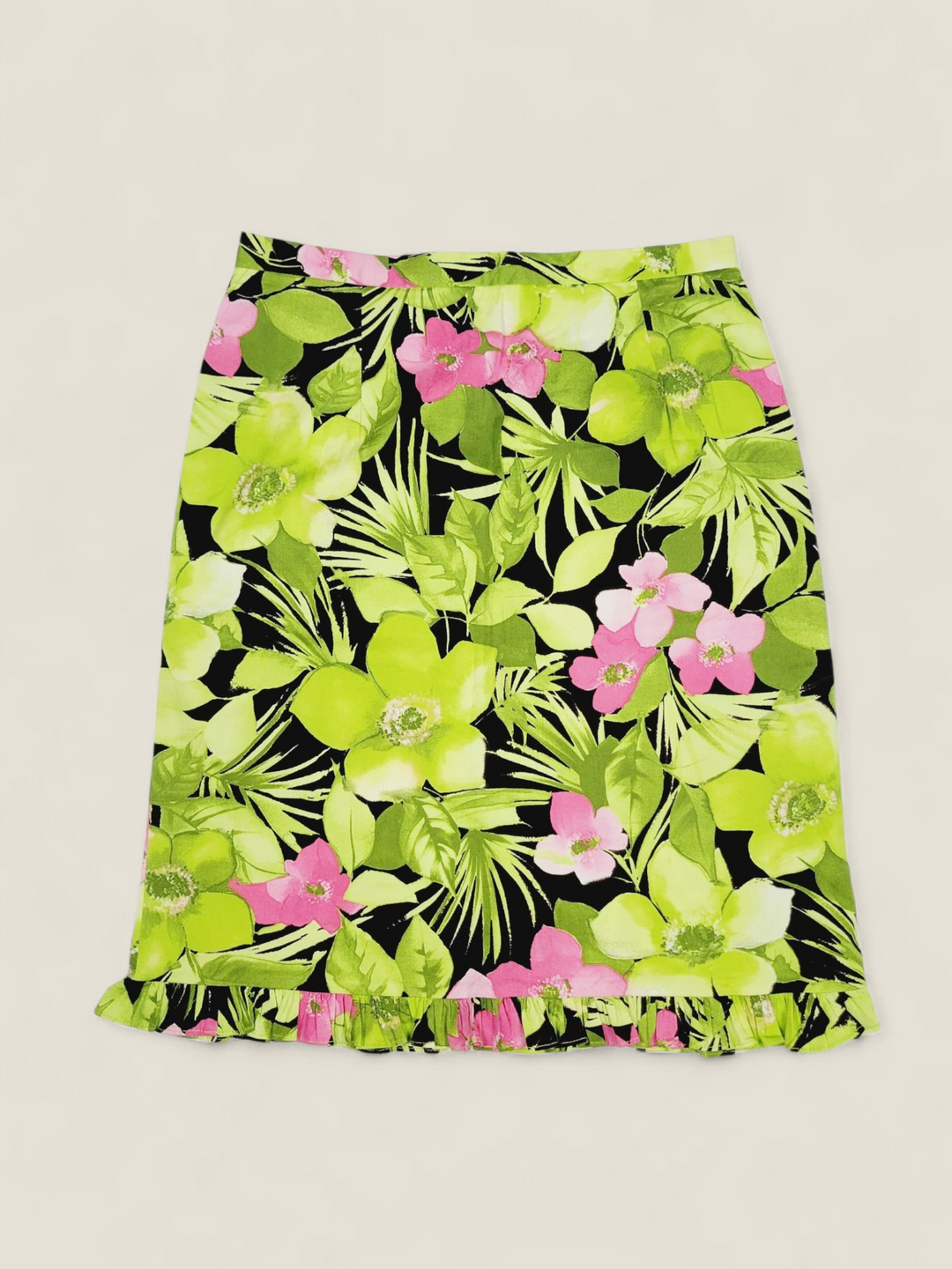 JOSEPH RIBKOFF GREEN FLORAL SKIRT LADIES SIZE 6 PRE-LOVED