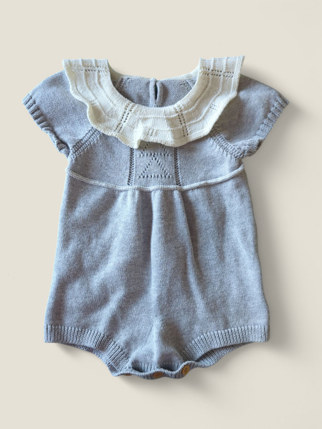 GREY ROMPER KNIT SIZE 80 (18-24M) PRE-LOVED