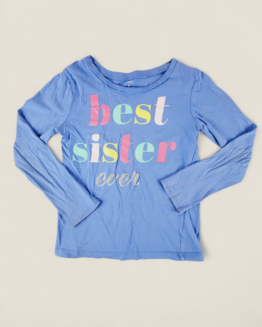 CARTERS BEST SISTER LONG SLEEVE TOP GIRLS 8Y PRE-LOVED