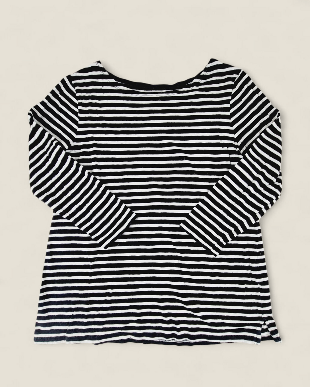 OLD NAVY BLACK & WHITE STRIPED TOP LADIES LARGE PRE-LOVED