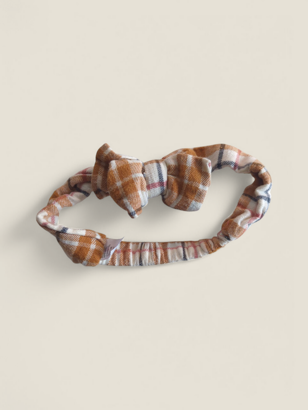 TAN PLAID HEADBAND PRE-LOVED