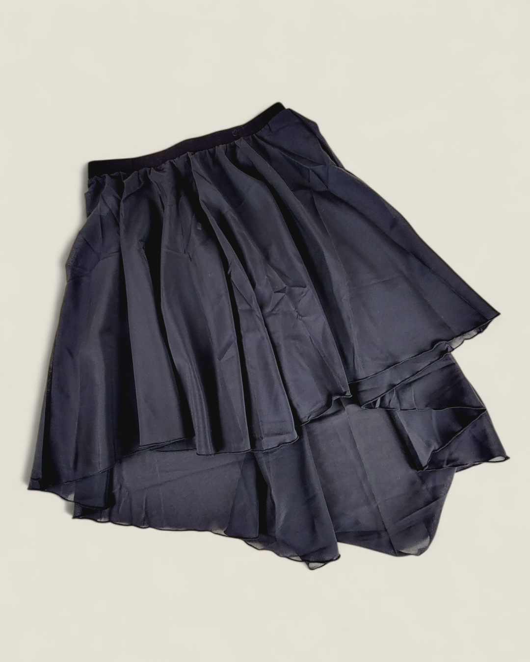 BLACK ASYMMETRIC SKIRT 14-16Y PRE-LOVED