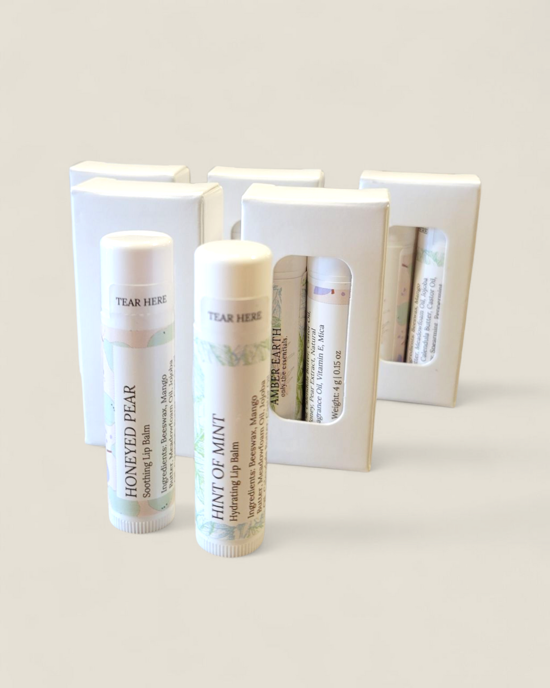 Amber Earth Essentials, Honey Pear & Hint Of Mint Lip Balm Set