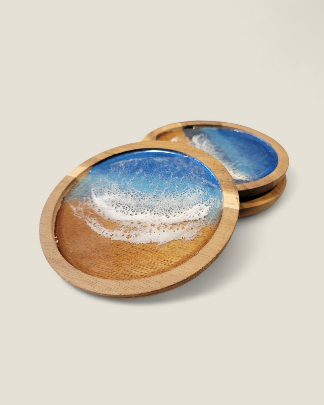 Kristi Scott Art, Wood & Resin Shoreline Ring Bowls
