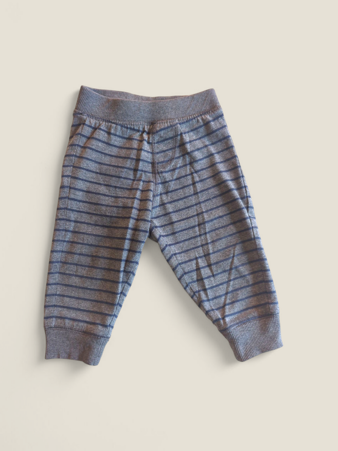 GEORGE GREY STRIPED PANTS 6-12M PRE-LOVED