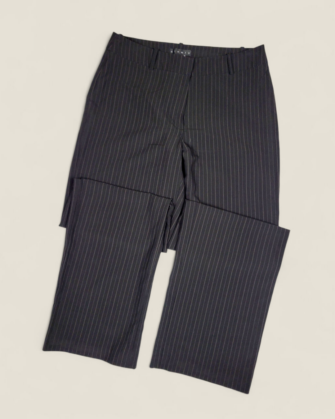 NINETY BLACK PINSTRIPE DRESS PANTS LADIES SIZE 6 PRE-LOVED