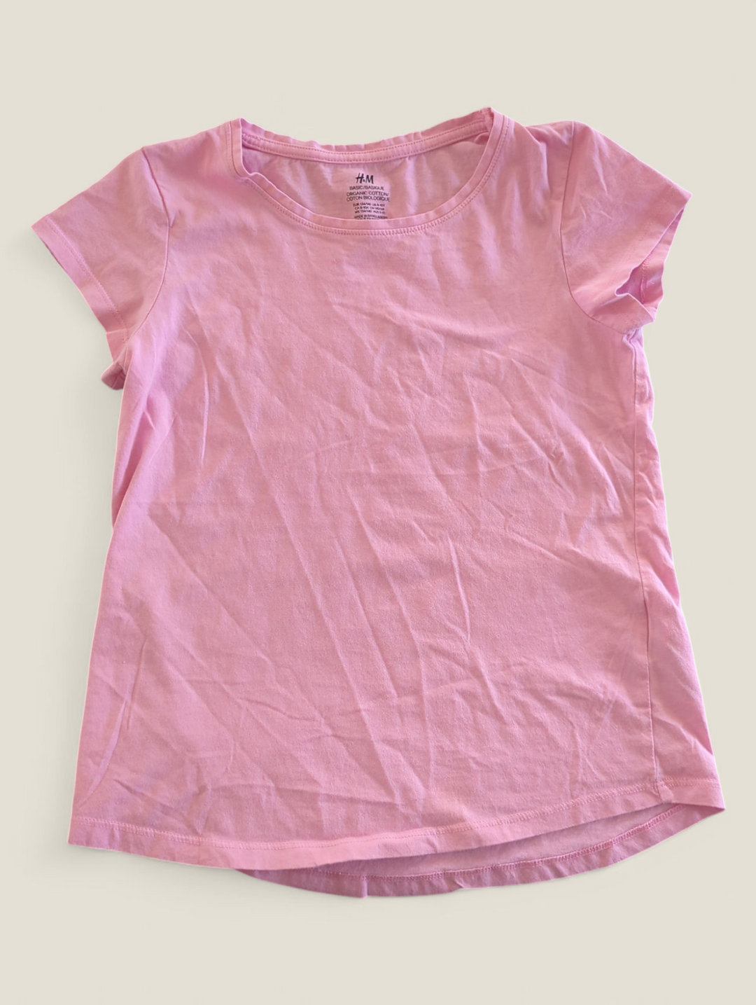 H&M PINK TSHIRT 8-10Y PRE-LOVED