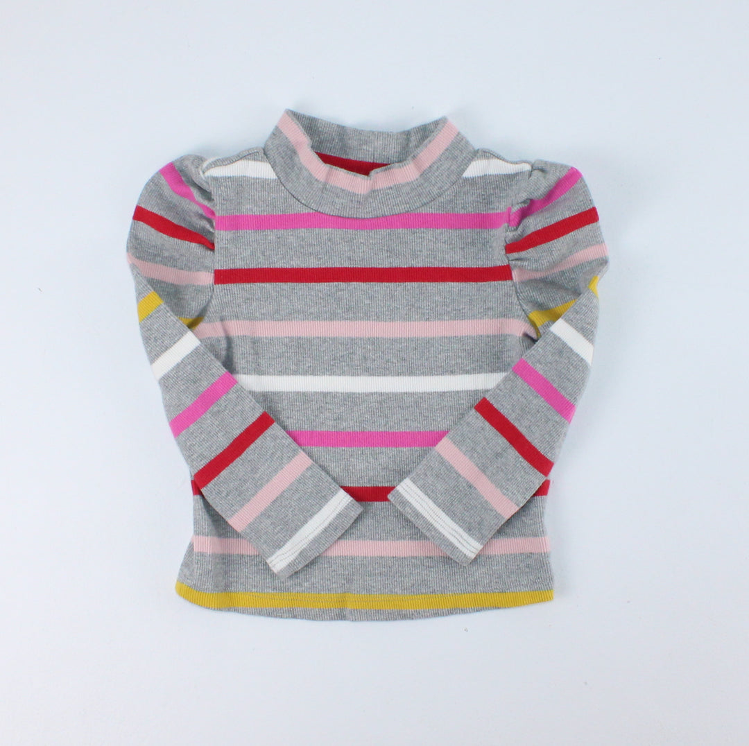 GAP STRIPED PUFF SHOULDER TOP 12-18M PRE-LOVED