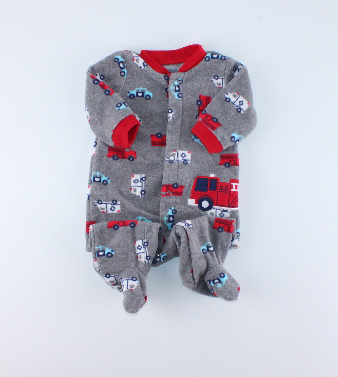 CARTERS FLEECE FIRETRUCK PJS NEWBORN EUC