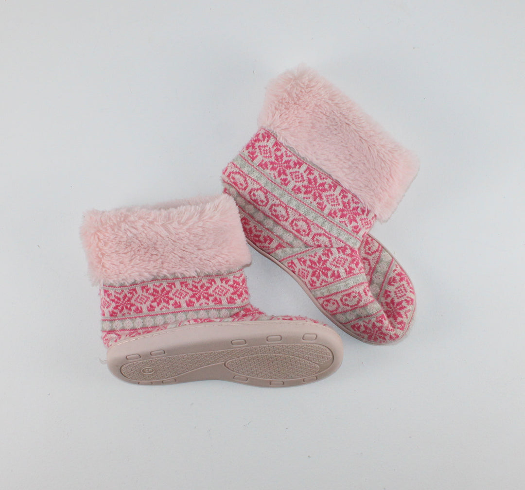 JOE FRESH HARD SOLE PINK SLIPPERS YOUTH XL PRE-LOVED