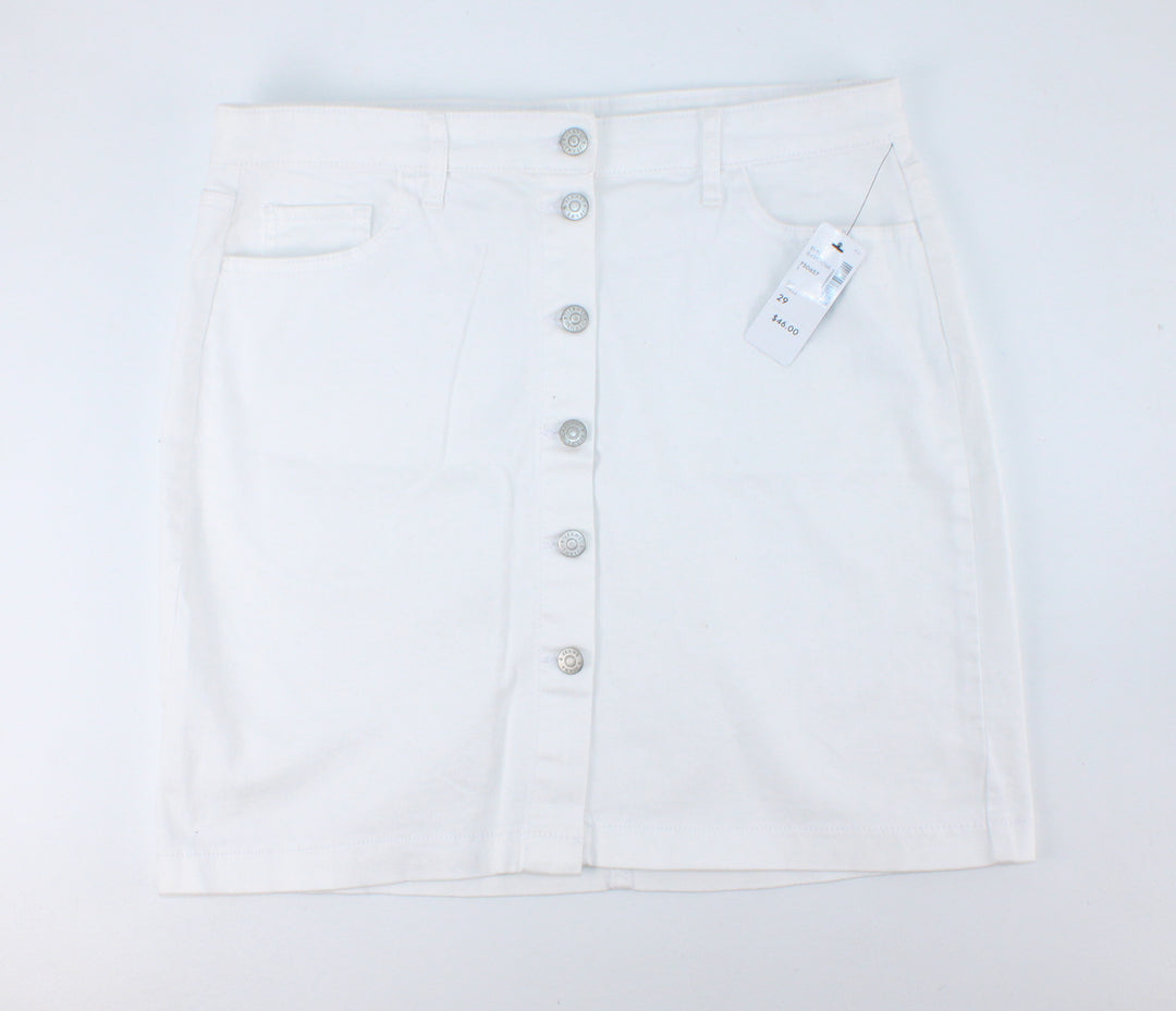 R JEANS WHITE DENIM SKIRT LADIES 29 NEW!