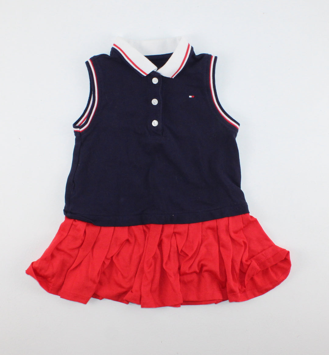 TOMMY HILFIGER NAVY & RED DRESS 24M EUC