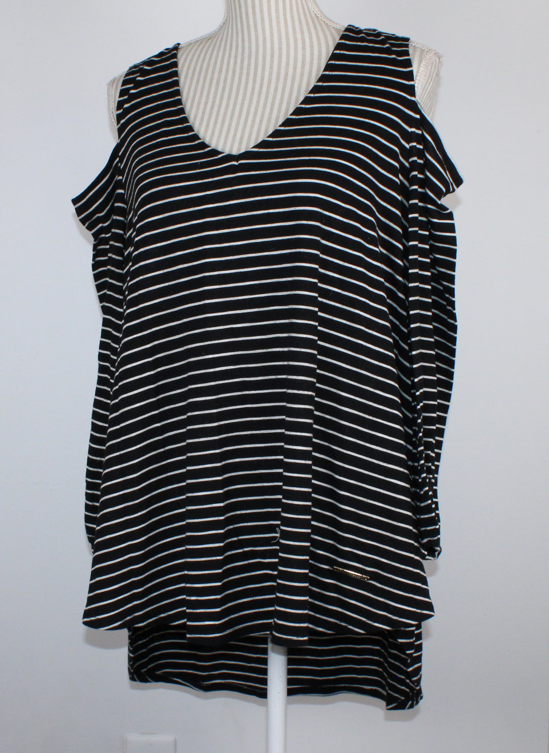 JONES STRIPED STRETCH TOP LADIES XL EUC