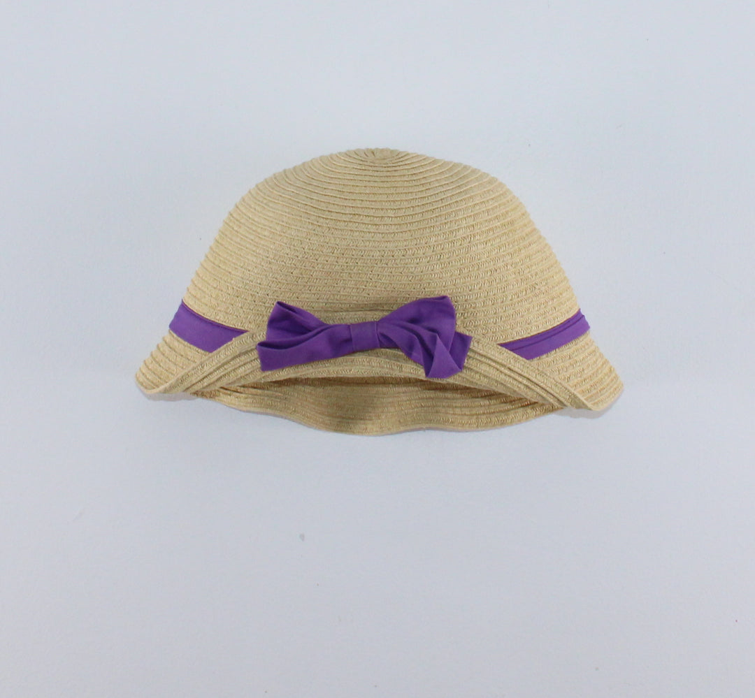 TCP SUMMER HAT WITH PURPLE BOW 2-4Y PRE-LOVED