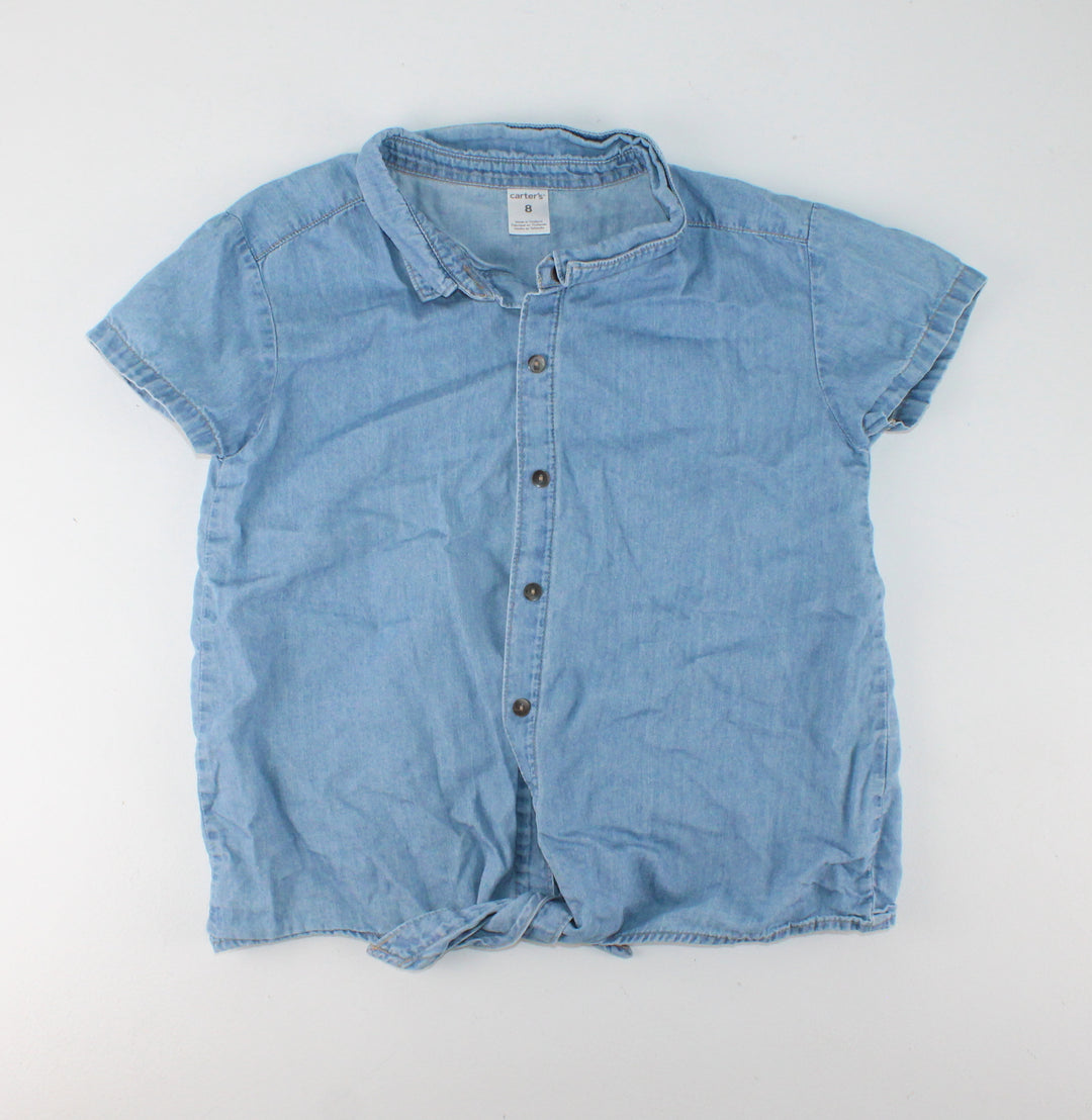 CARTERS DENIM TOP 8Y EUC