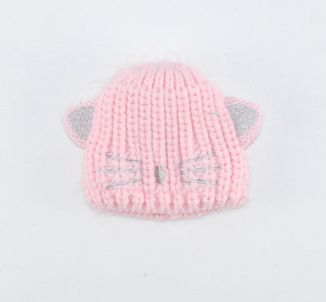 LAURA ASHLEY FLEECE LINE CAT HAT 0-12M EUC