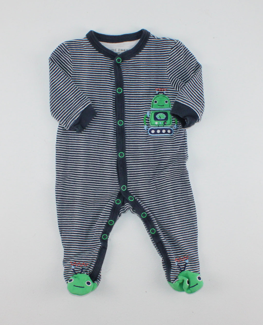 JOE FRESH ROBOT PYJAMAS 0-3M PRE-LOVED