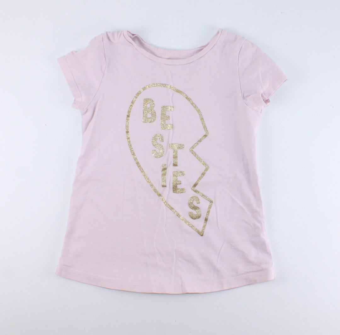 CARTERS BESTIES PALE PINK & GOLD TEE 6/6X PRE-LOVED