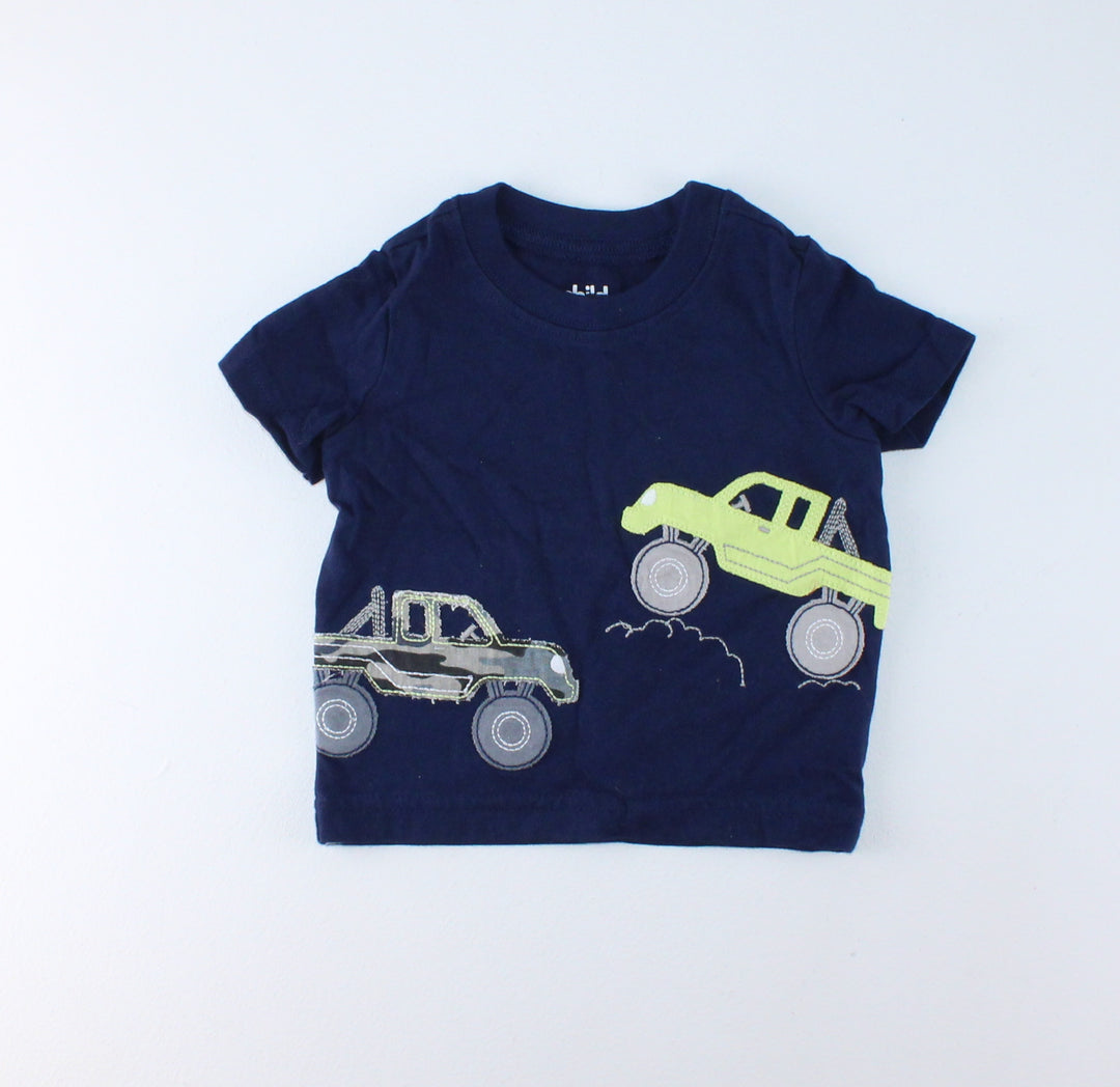 CARTERS MONSTER TRUCK TOP 0-3M EUC