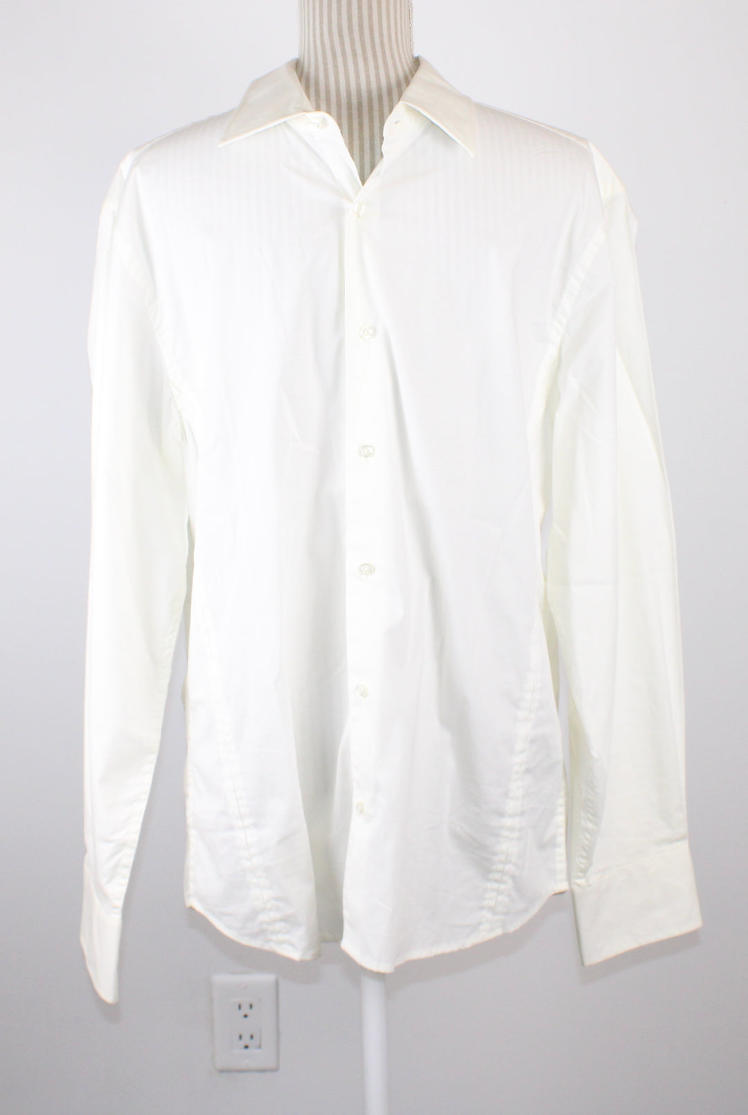 RW & CO WHITE DRESS SHIRT MENS LARGE EUC