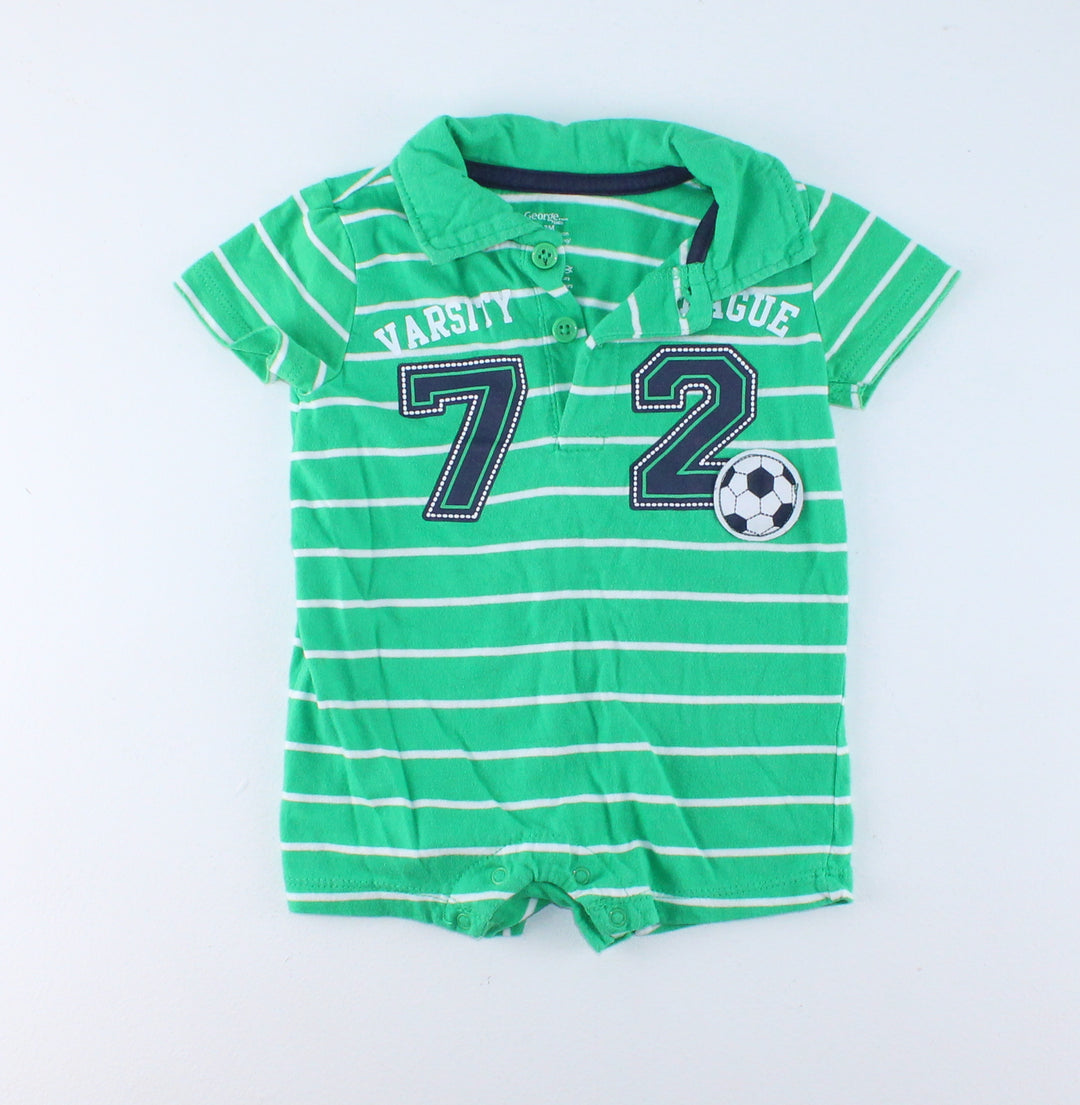 GEORGE GREEN ROMPER 0-3M EUC