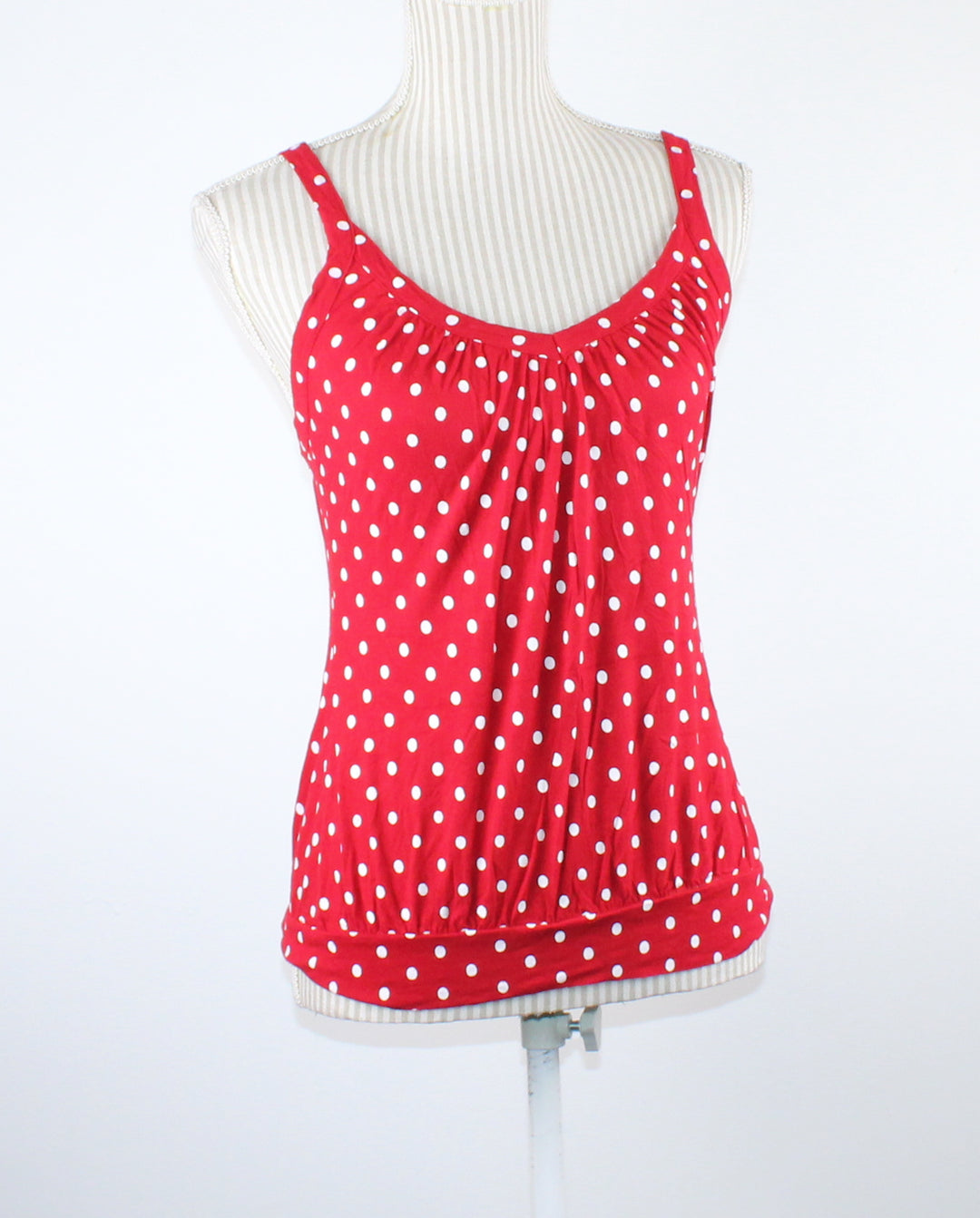 RED POLKA DOT TANK LADIES SMALL EUC