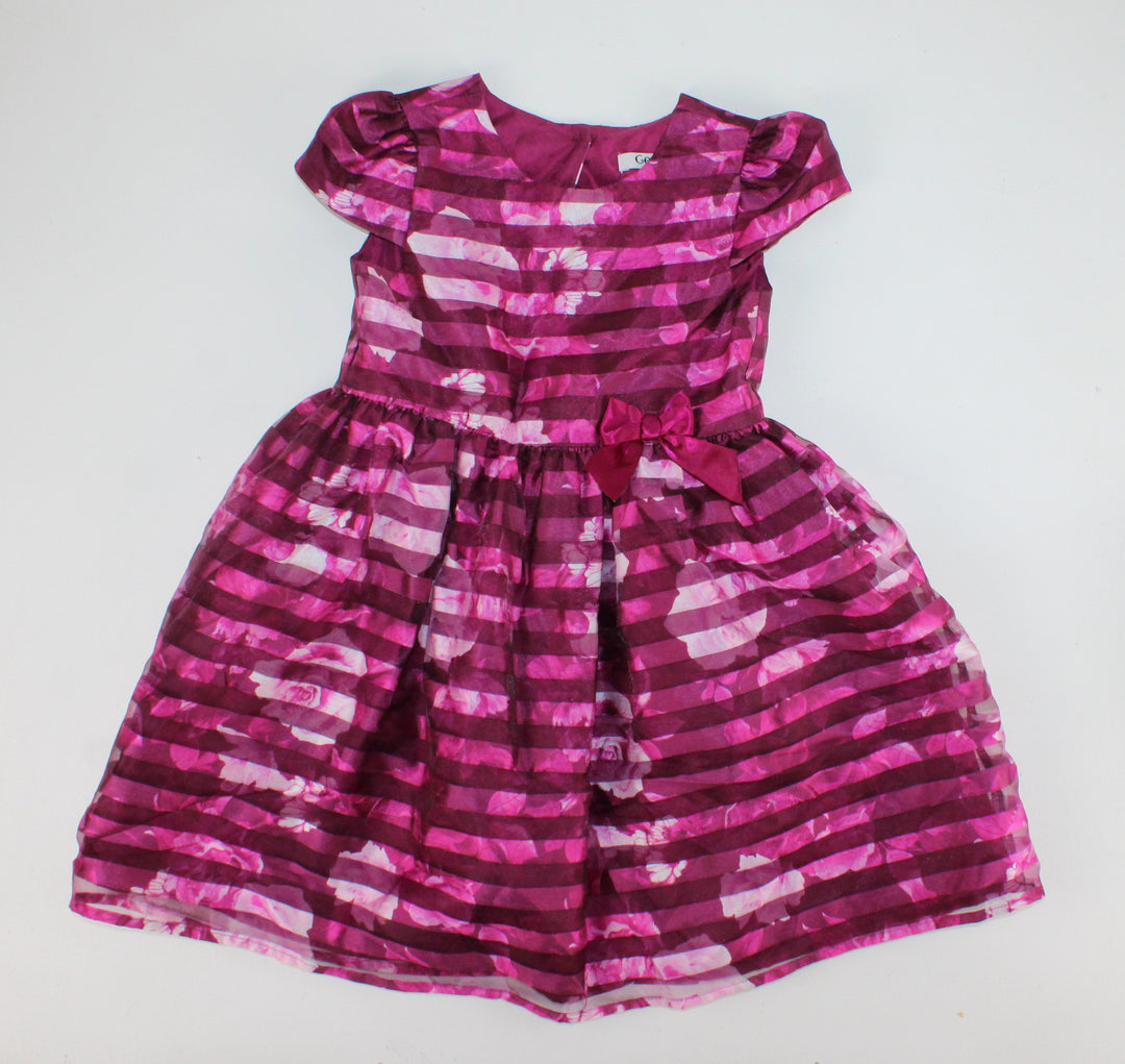 GEORGE MAROON FLORAL DRESS 4Y PRE-LOVED