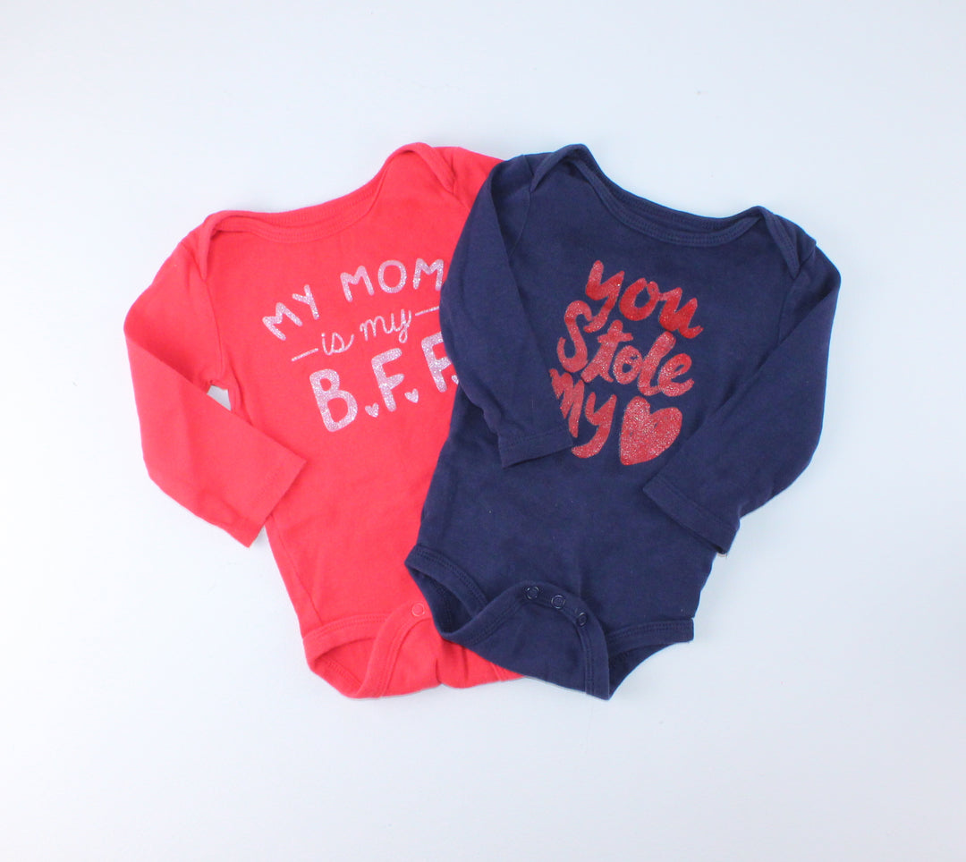 JOE FRESH 2 PACK ONESIES 3-6M PRE-LOVED