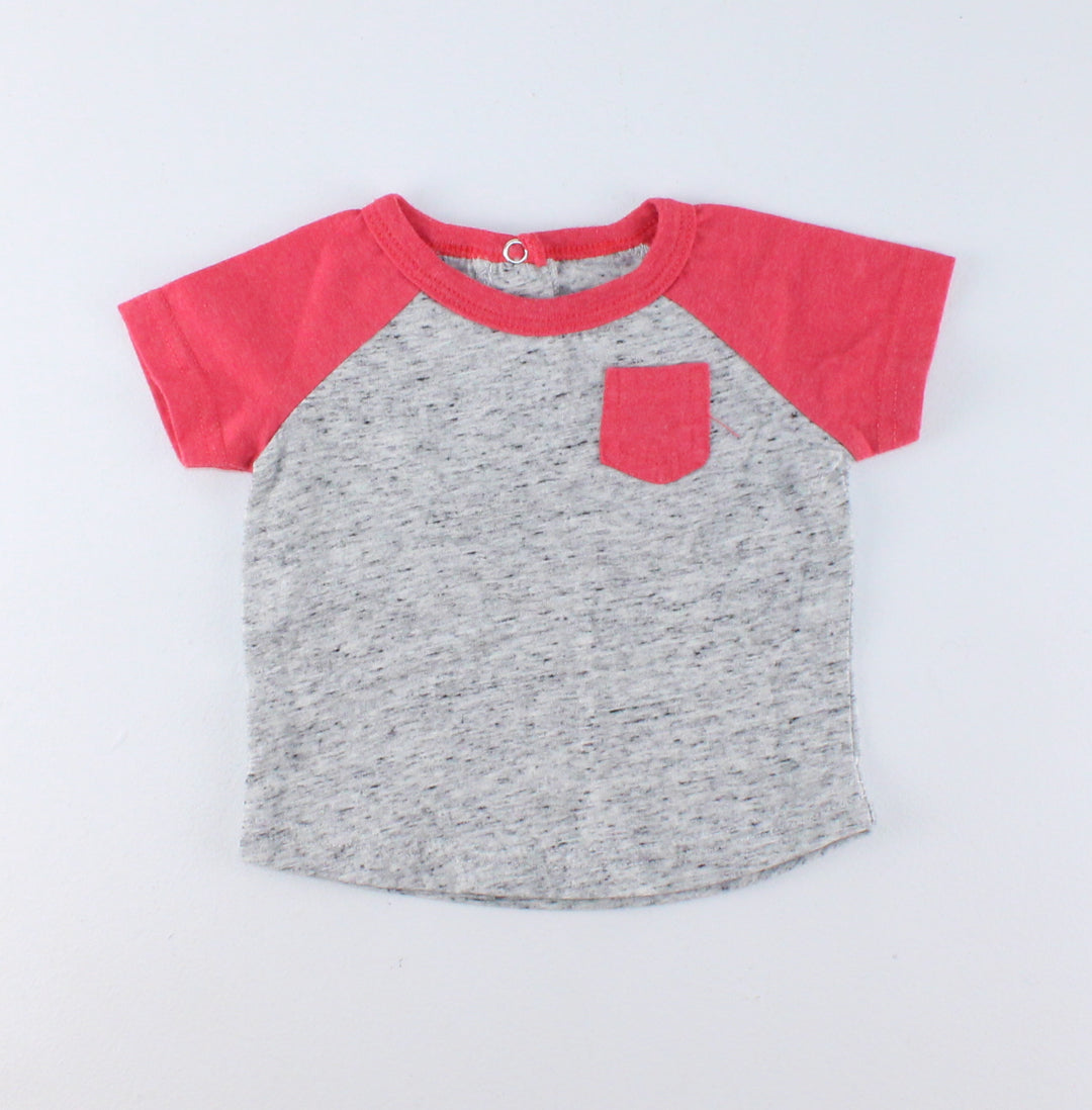 GEORGE GREY/RED TEE 0-3M EUC