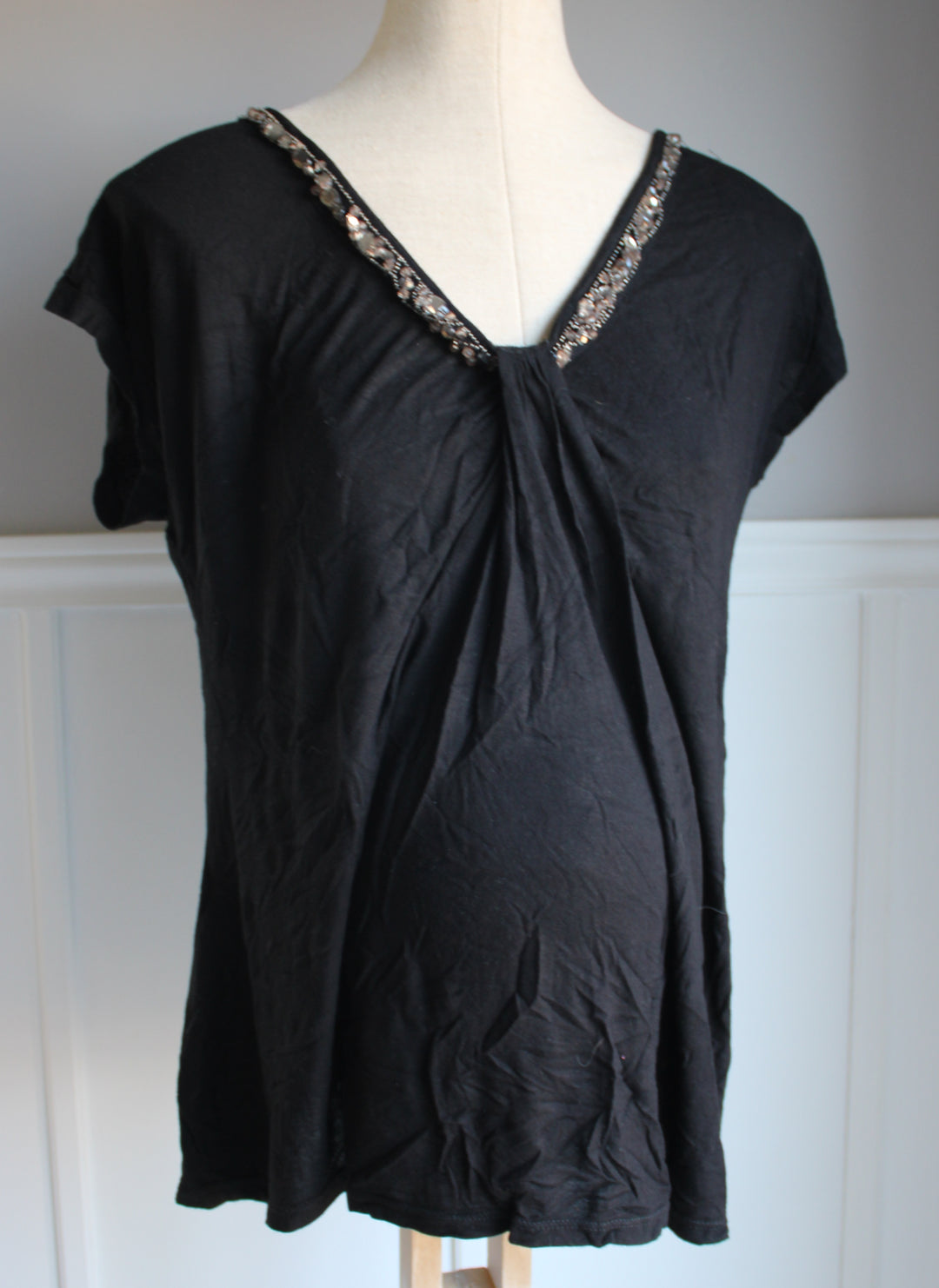 MOTHERHOOD MATERNITY BLACK TOP LADIES MEDIUM EUC