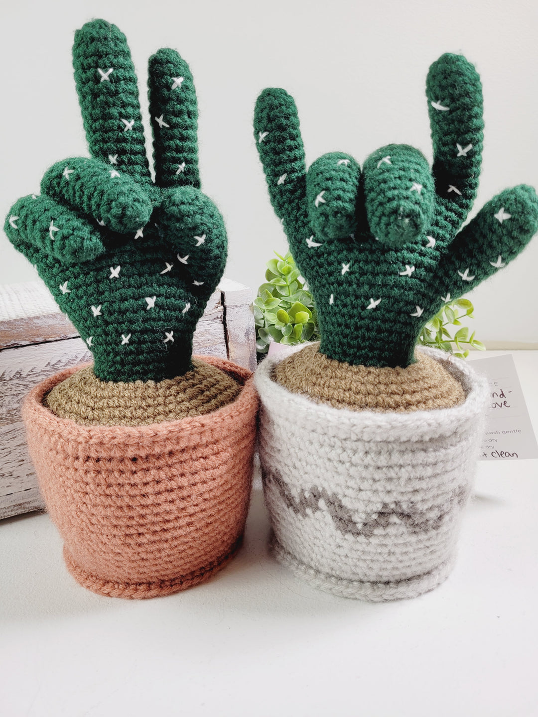 Ginger Made by Jenn, Crochet Hand Sign Plants
