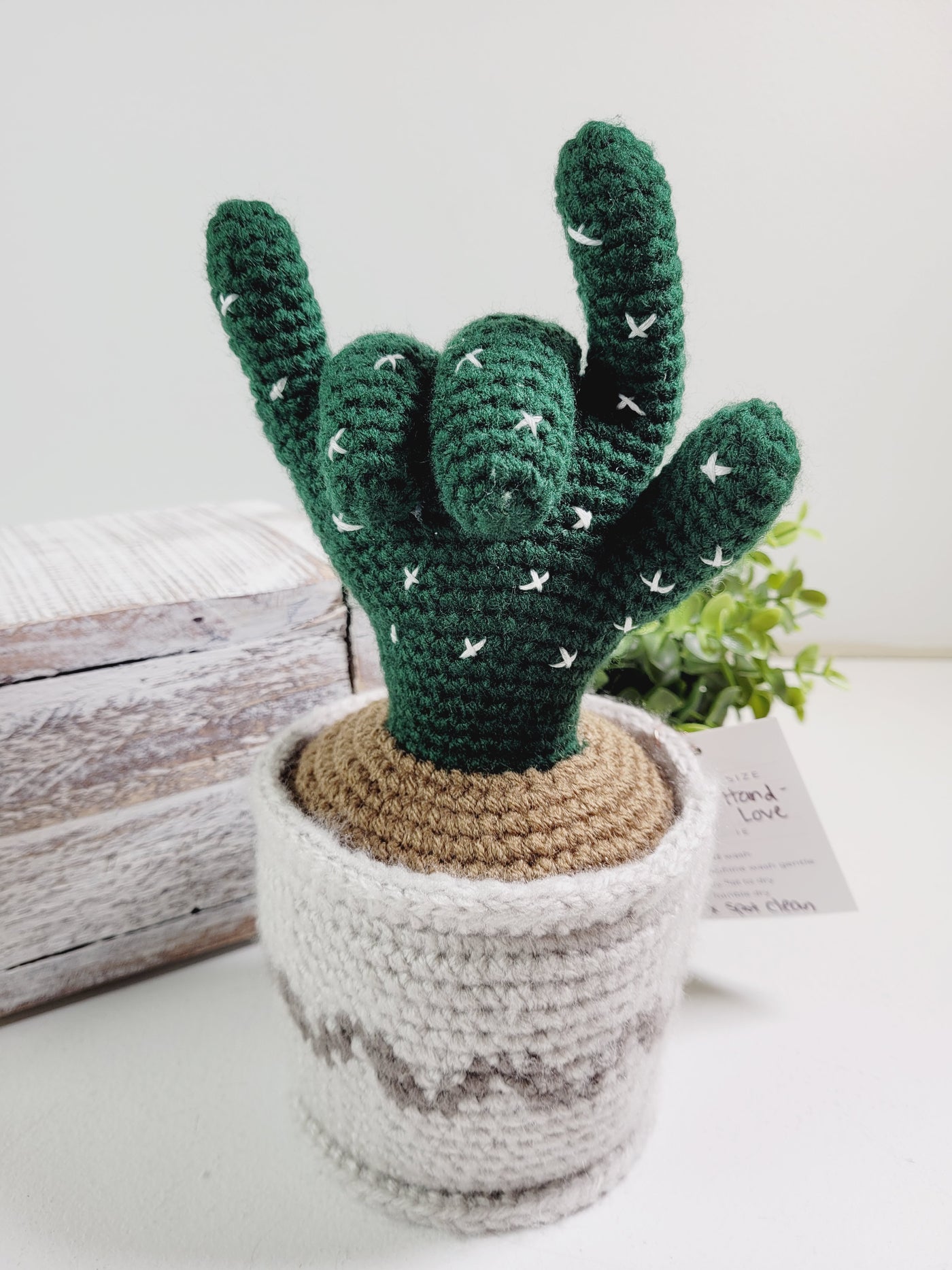 Ginger Made by Jenn, Crochet Hand Sign Plants
