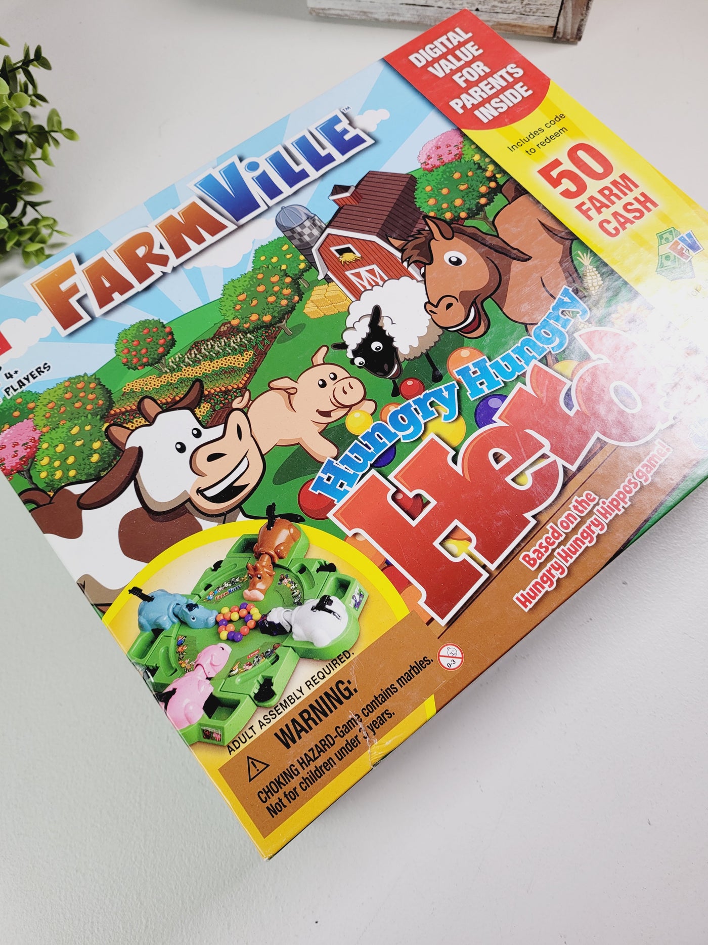 FARMVILLE HUNGRY HIPPOS BOARD GAME EUC