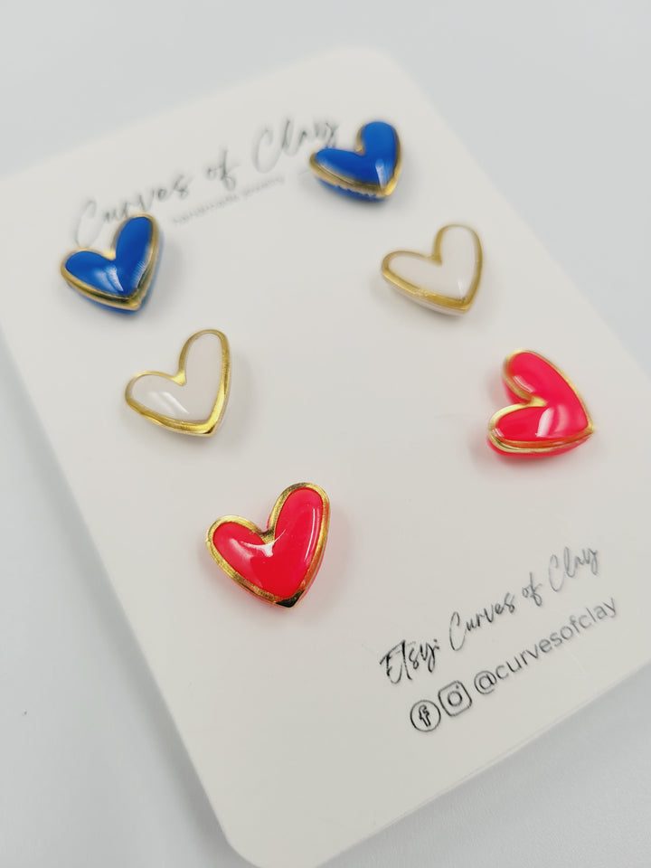 Curves of Clay, Everyday Stud Earrings 3 Pack