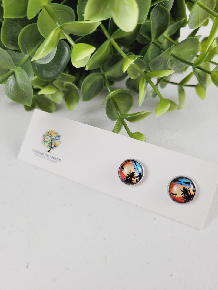 Crystal McMaster Jewellery, Stainless Steel Cabochon Studs