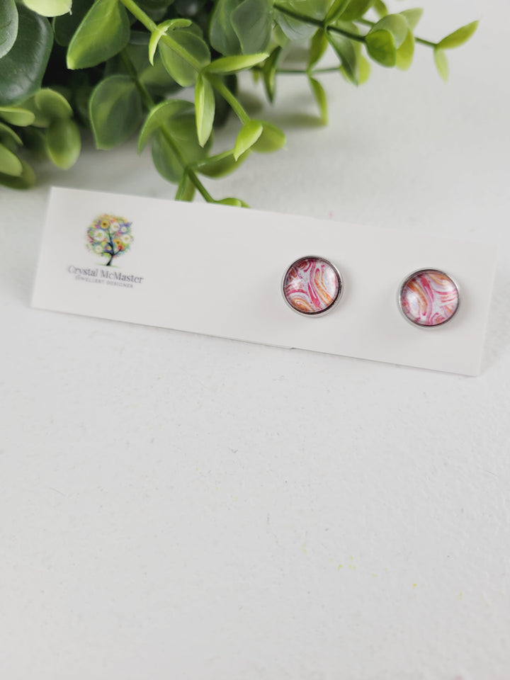 Crystal McMaster Jewellery, Stainless Steel Cabochon Studs