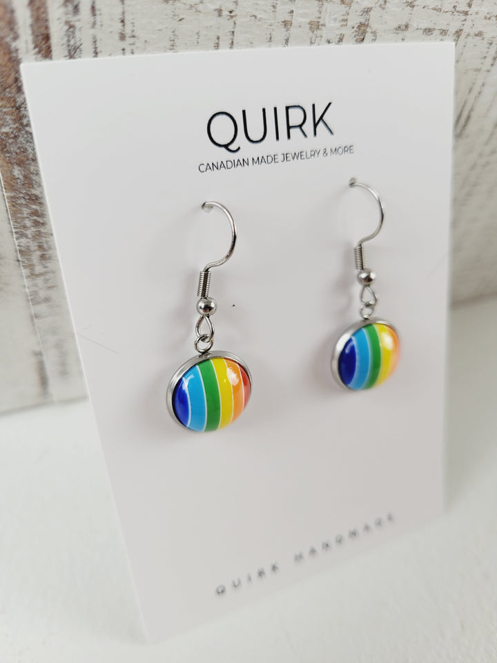 Quirk Handmade Jewelry, Stainless Steel Dangling Earrings