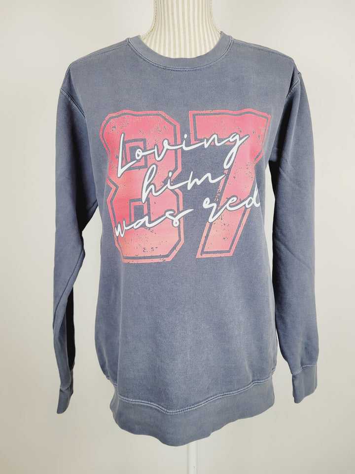 June & Co Designs, 87 Loving him was Red Premium Comfort Crewneck Sweaters