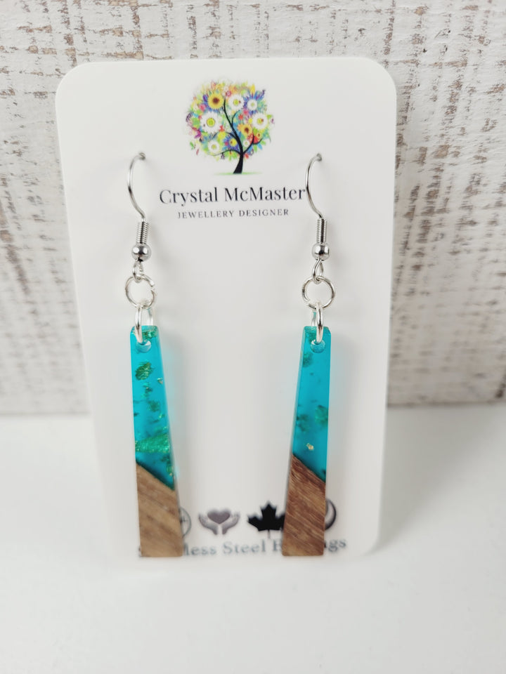 Crystal McMaster Jewellery, Wood & Resin Dangle Earrings